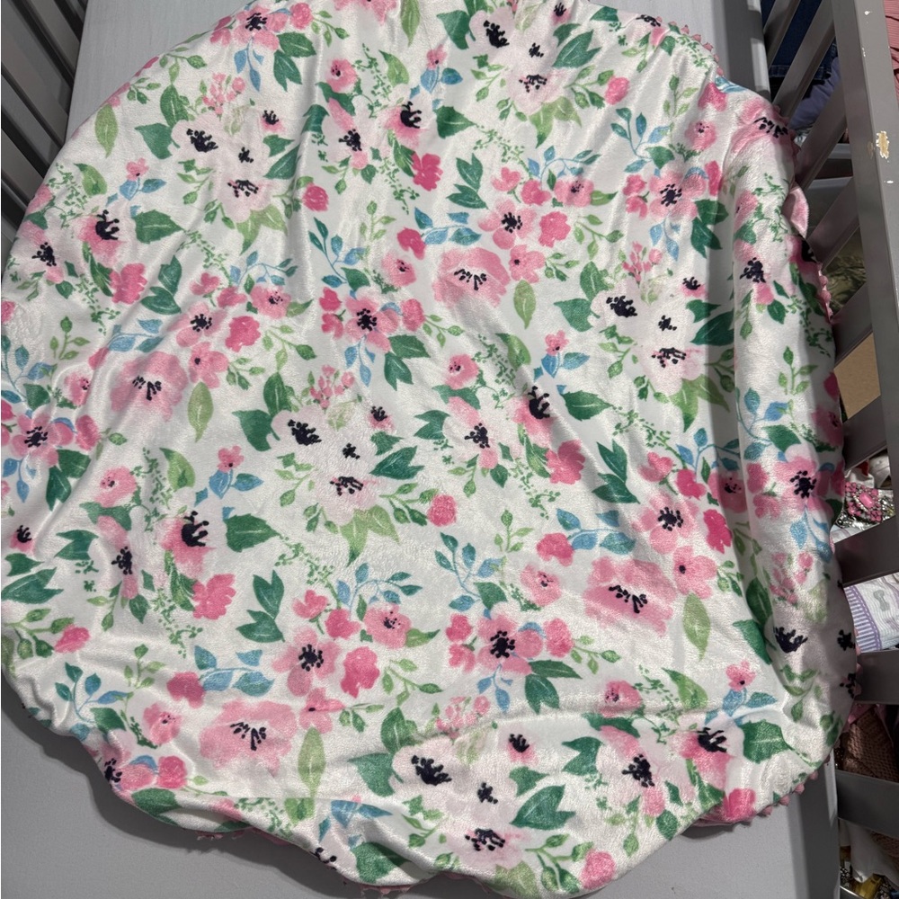 Pink floral baby floor mat